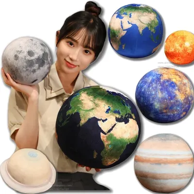 Lifelike Solar System Planet Earth Sun Mars Plush Toy Stuffed Mercury Jupiter Saturn Uranus Neptune Round Ball Throw