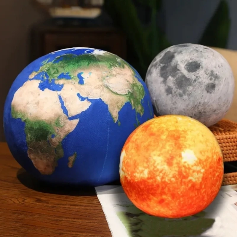 Lifelike Solar System Planet Earth Sun Mars Plush Toy Stuffed Mercury Jupiter Saturn Uranus Neptune Round Ball Throw