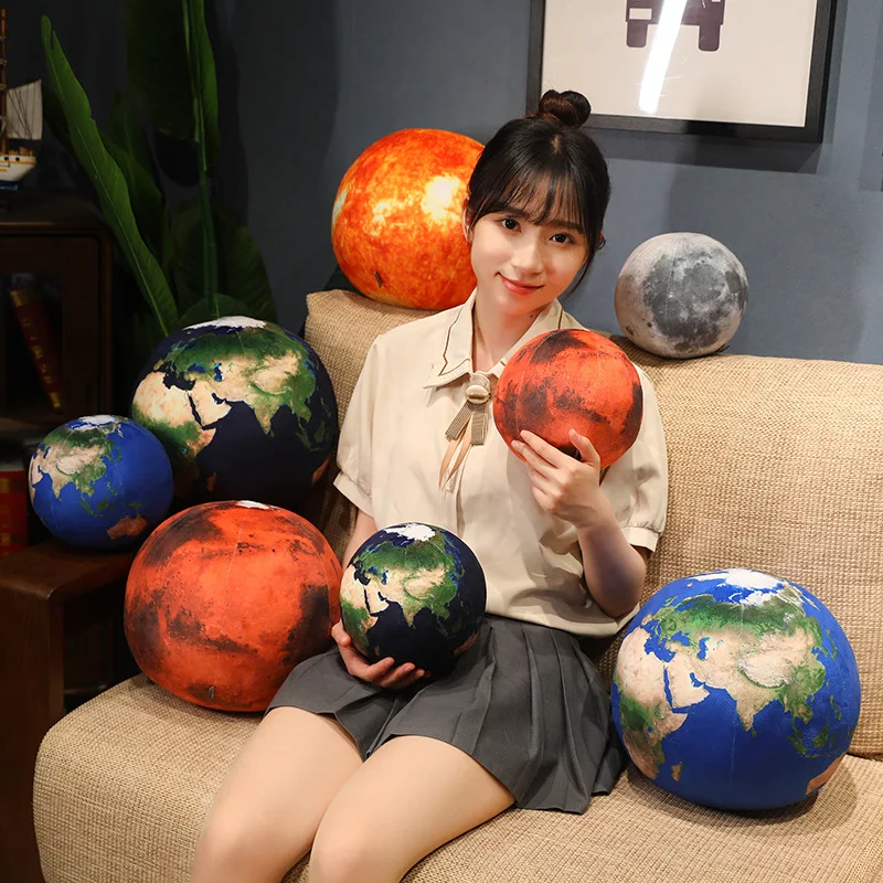 Lifelike Solar System Planet Earth Sun Mars Plush Toy Stuffed Mercury Jupiter Saturn Uranus Neptune Round Ball Throw