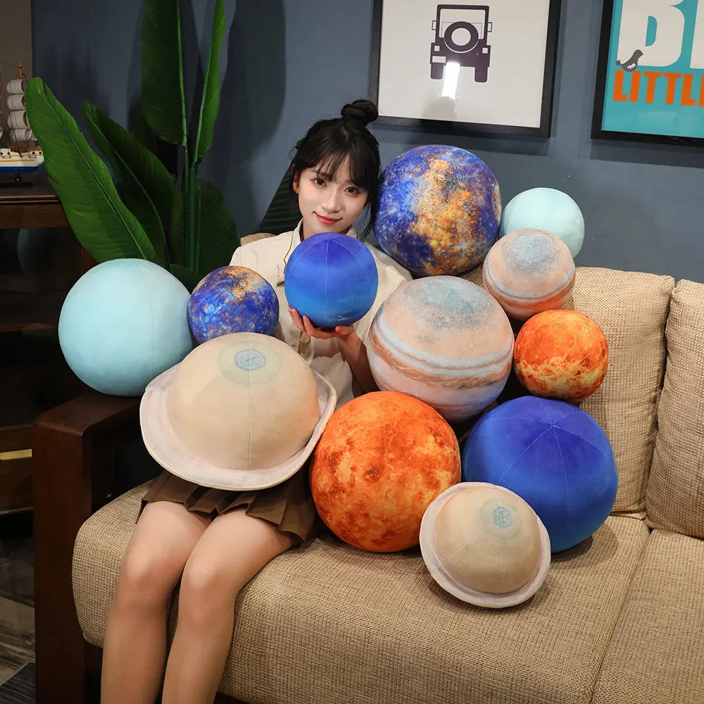 Lifelike Solar System Planet Earth Sun Mars Plush Toy Stuffed Mercury Jupiter Saturn Uranus Neptune Round Ball Throw