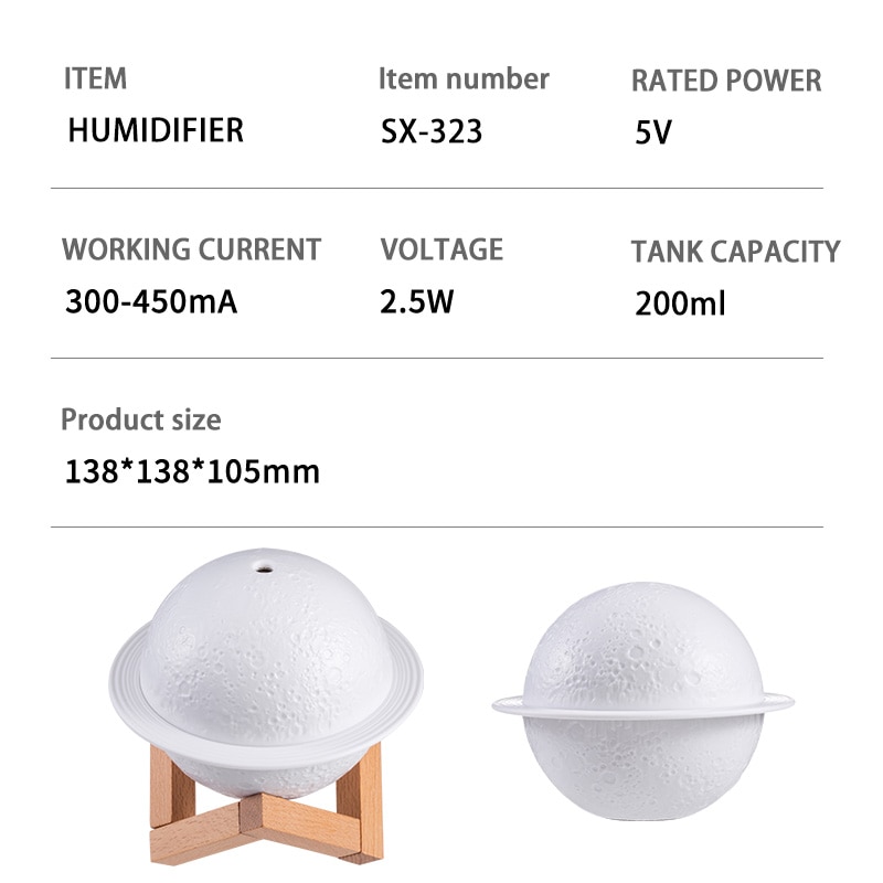 Light Up 200ml Planet Humidifier Light Up 200ml Planet Humidifier