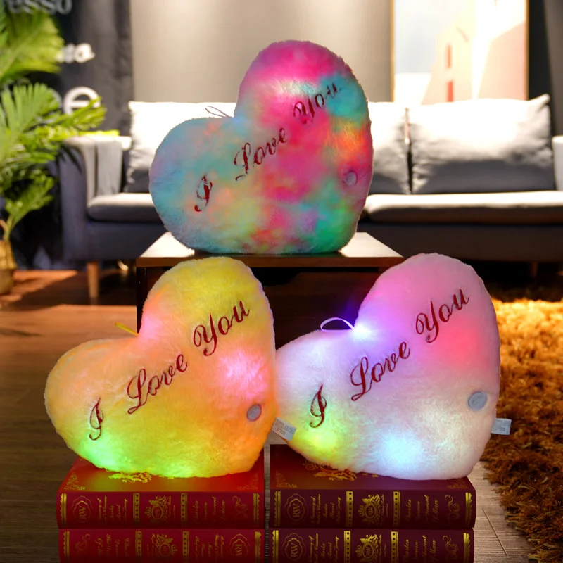 Light Up LED Love Heart Plush Toy Soft Plush Stuffed Luminous Love Throw Pillow Cushion Room Party Decoration Kids Light Up LED Love Heart Plush Toy Soft Plush Stuffed Luminous Love Throw Pillow Cushion Room Party Decoration Kids