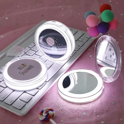 Light-Up Makeup Mirror Mini Compact Mirror Light-Up Makeup Mirror Mini Compact Mirror