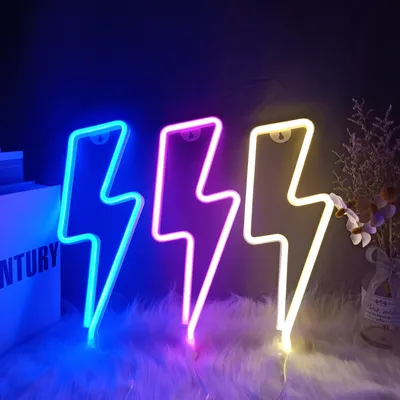 Lightning Bolt Neon Sign Wall Night Light