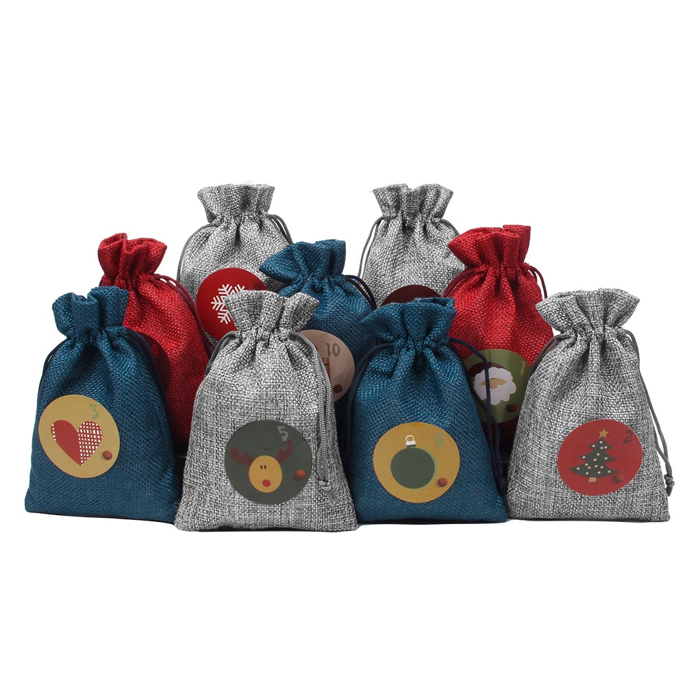 Linen Advent Calendar Bags Set (24pcs) Linen Advent Calendar Bags Set (24pcs)