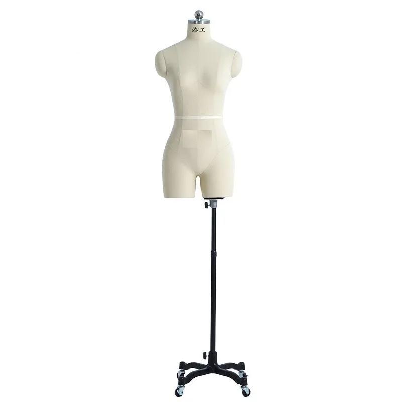 Linen Cover Body Female Mannequins with Legs for Clothing Design Bust Sewing Tailor Mannequin Dress Display Stand Can