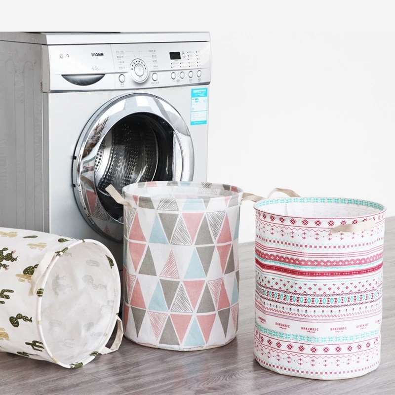Linen Laundry Basket Storage Bin