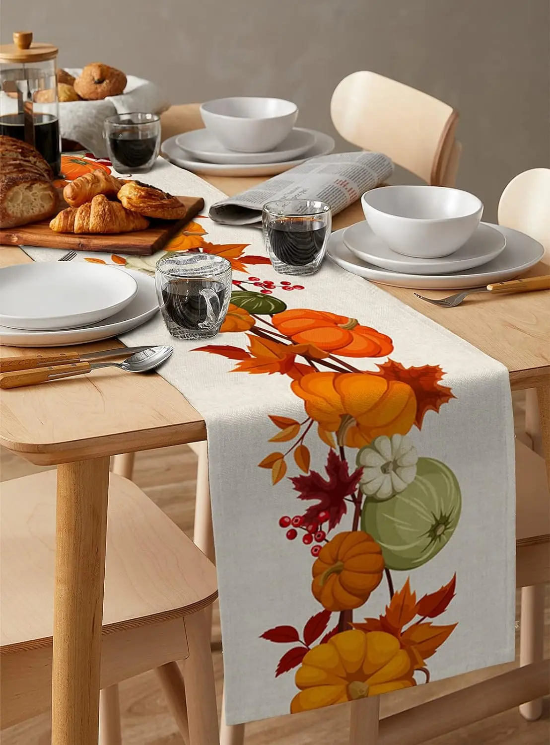 Linen Pumpkin Table Runner