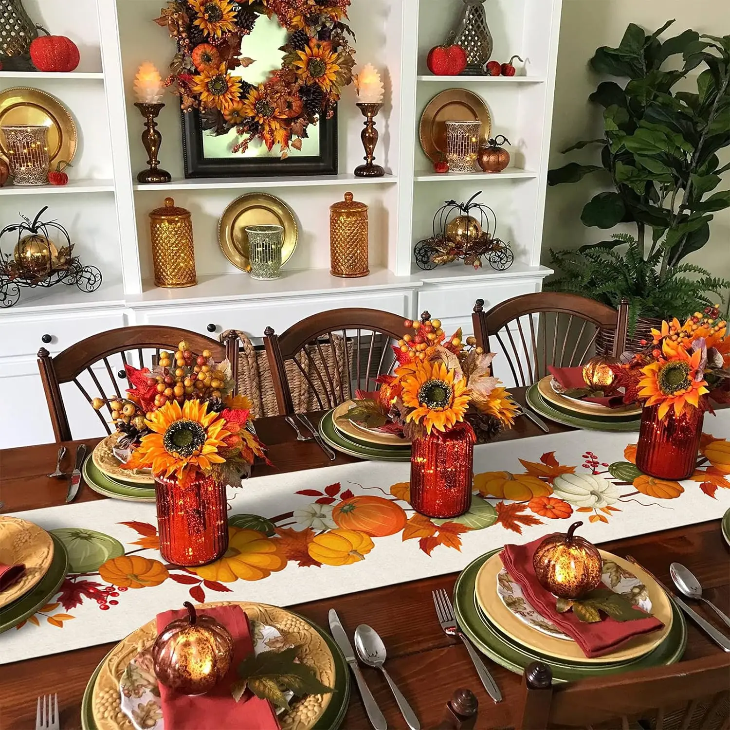 Linen Pumpkin Table Runner