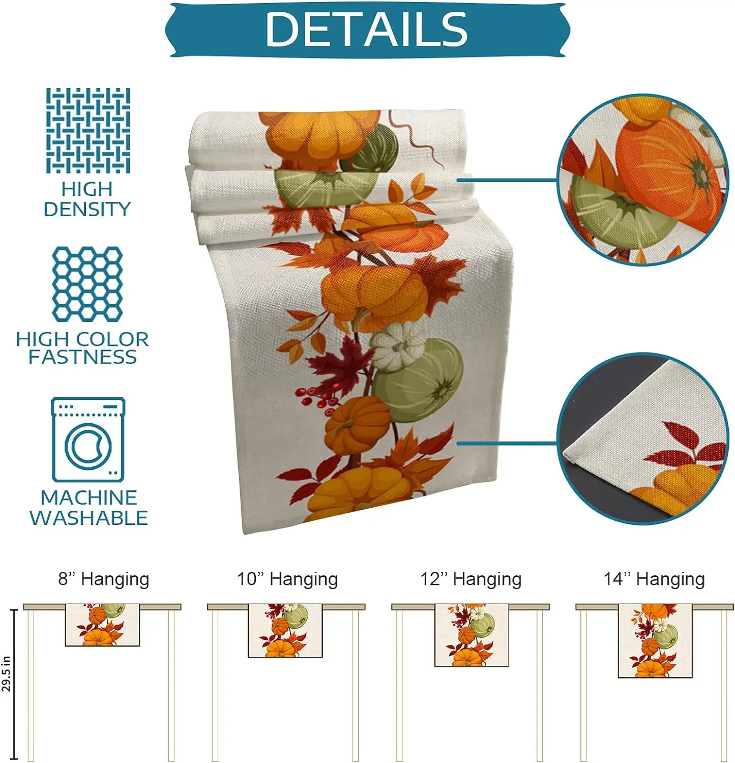 Linen Pumpkin Table Runner
