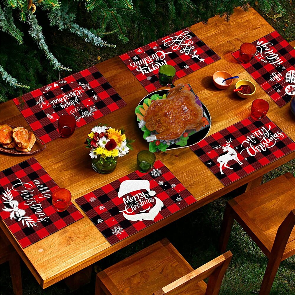 Linen Table Setting Christmas Placemat