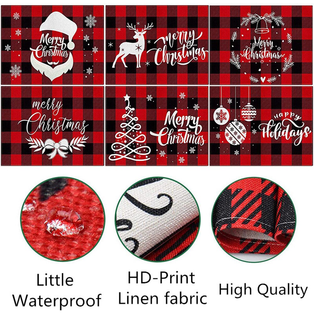 Linen Table Setting Christmas Placemat Linen Table Setting Christmas Placemat