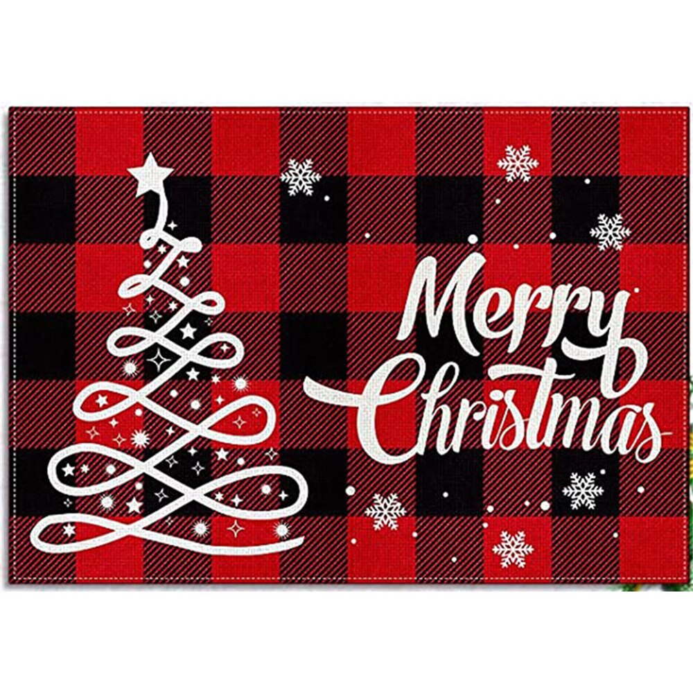 Linen Table Setting Christmas Placemat Linen Table Setting Christmas Placemat