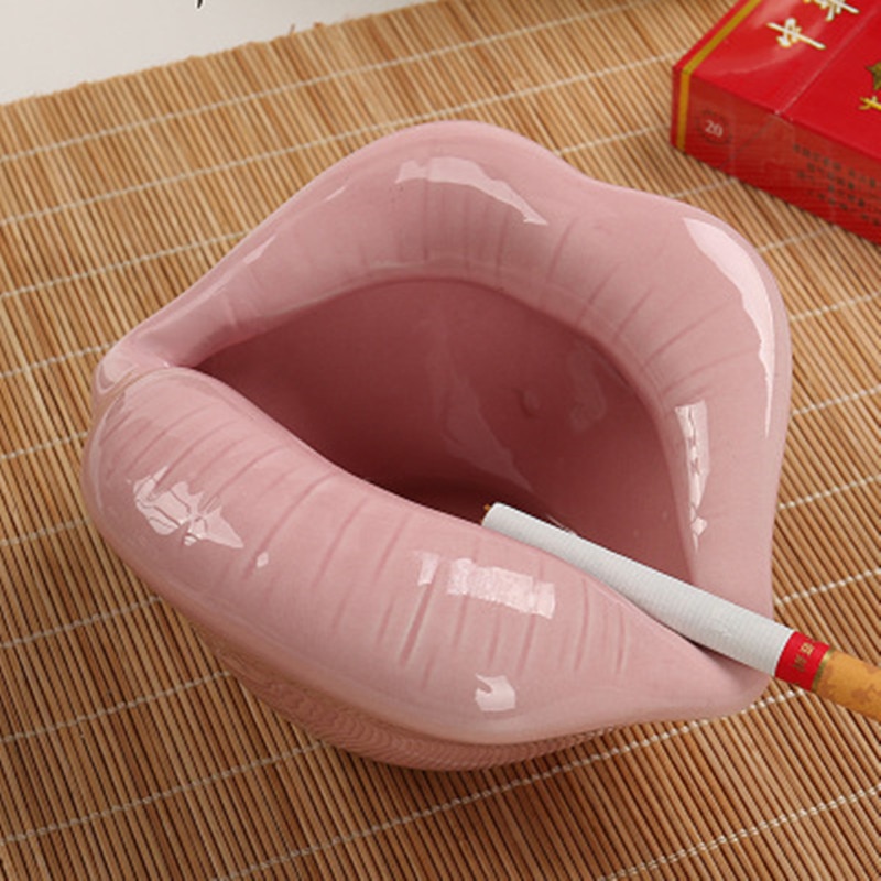 Lips Ashtray Creative Ceramic Cigarette Holder