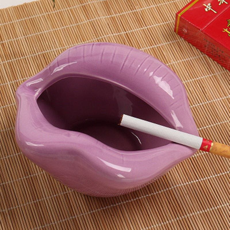 Lips Ashtray Creative Ceramic Cigarette Holder