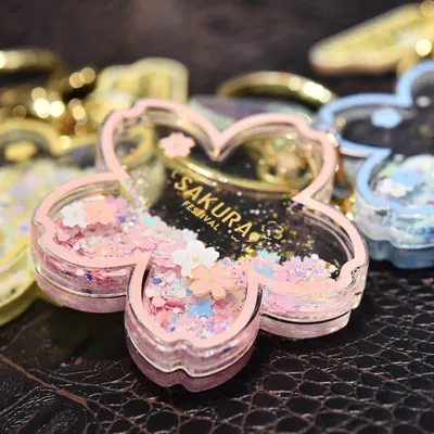 Liquid Filled Cherry Blossom Keychain Liquid Filled Cherry Blossom Keychain