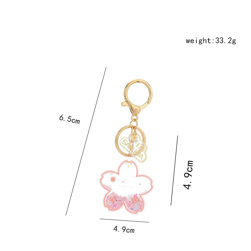 Liquid Filled Cherry Blossom Keychain Liquid Filled Cherry Blossom Keychain