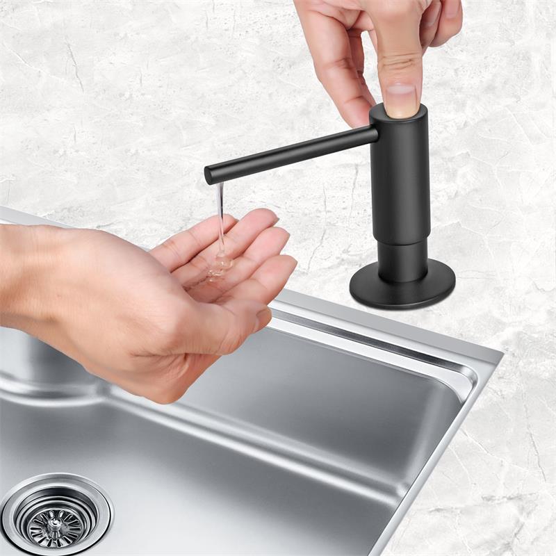 Liquid Soap Dispensers Brass Pump Head With 500ML PE Bottle Build in Dispenser Soap for Kitchen
