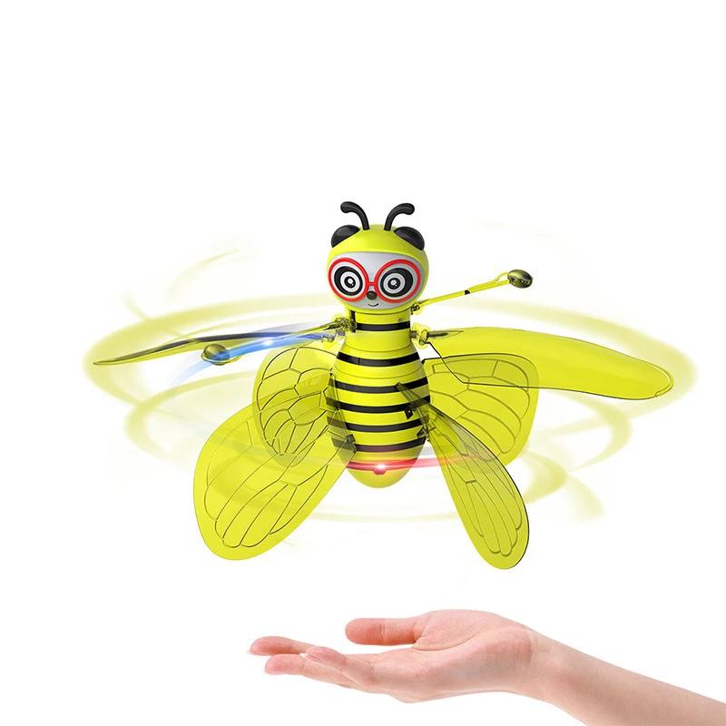 Little Bee Flying Vehicle Aircraft Gesture Sensing Vehicle Flying Helicopter Lights Children's Toys Birthday Gift