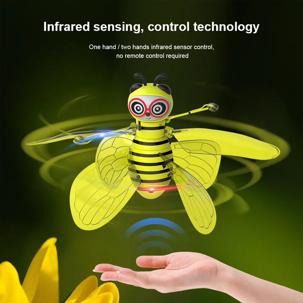 Little Bee Flying Vehicle Aircraft Gesture Sensing Vehicle Flying Helicopter Lights Children's Toys Birthday Gift