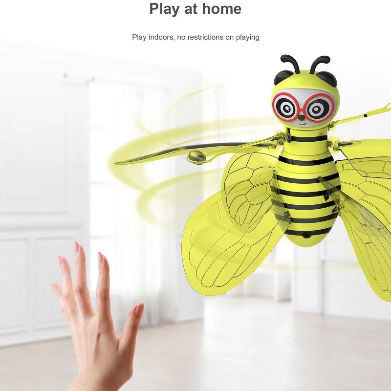 Little Bee Flying Vehicle Aircraft Gesture Sensing Vehicle Flying Helicopter Lights Children's Toys Birthday Gift
