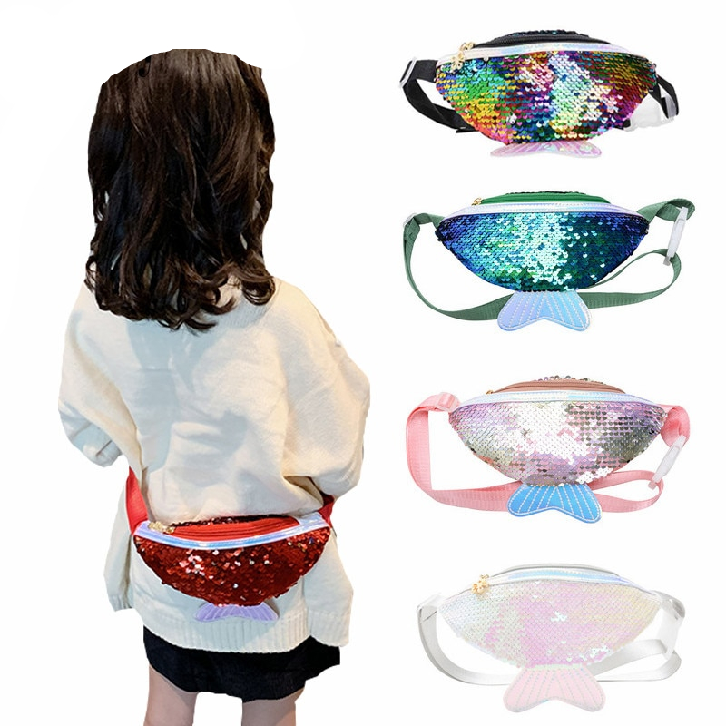 Little Girl Fanny Pack Mermaid Sequin Waist Bag Little Girl Fanny Pack Mermaid Sequin Waist Bag