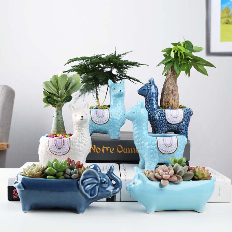 Llama Plant Pot Ceramic Planter