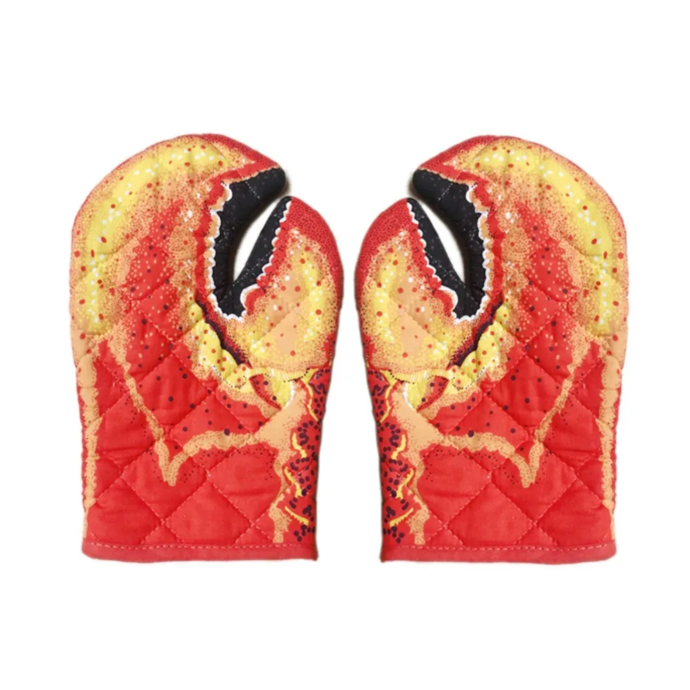 Lobster Claw Oven Mitts Long Cotton Baking Insulation Gloves Microwave Heat Resistant Non-Slip Home Kitchen Gloves Lobster Claw Oven Mitts Long Cotton Baking Insulation Gloves Microwave Heat Resistant Non-Slip Home Kitchen Gloves