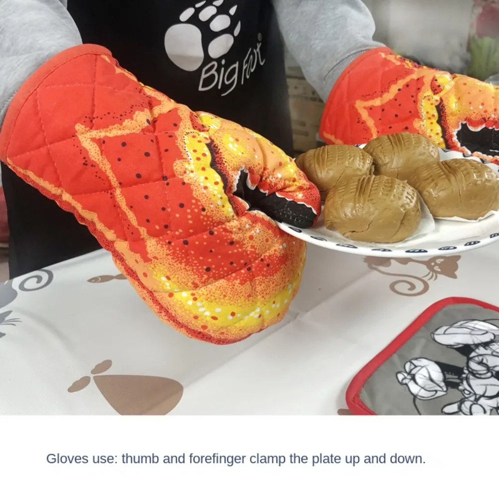 Lobster Claw Oven Mitts Long Cotton Baking Insulation Gloves Microwave Heat Resistant Non-Slip Home Kitchen Gloves Lobster Claw Oven Mitts Long Cotton Baking Insulation Gloves Microwave Heat Resistant Non-Slip Home Kitchen Gloves