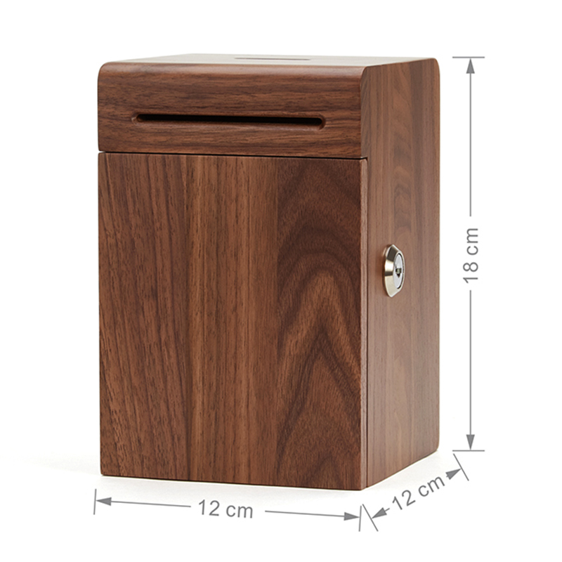 Lockable Wooden Bank Box