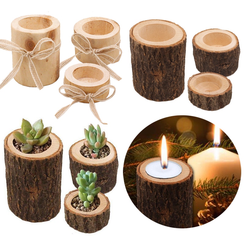 Log Candle Holder Rustic Decor Log Candle Holder Rustic Decor