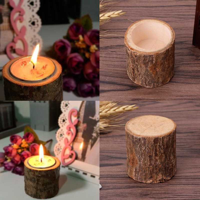 Log Candle Holder Rustic Decor Log Candle Holder Rustic Decor