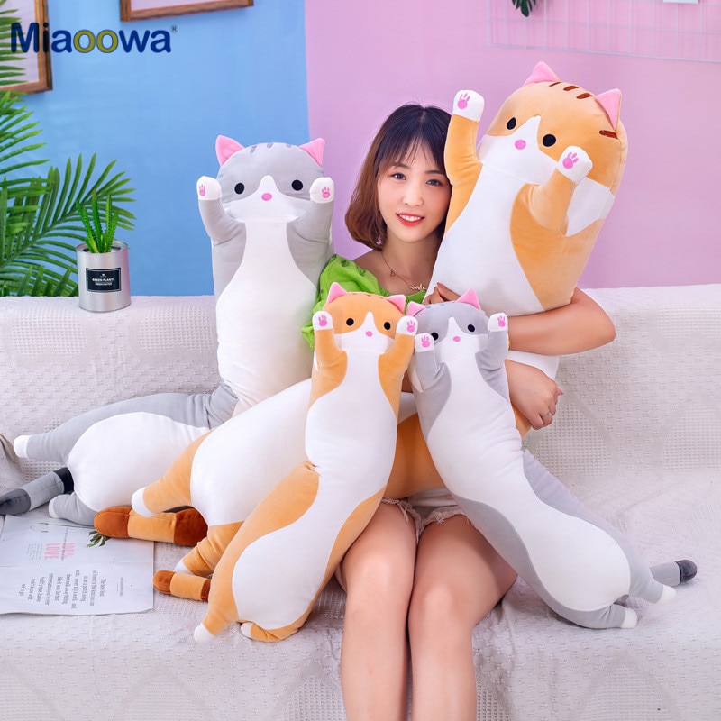 Long Cat Pillow Decorative Plush