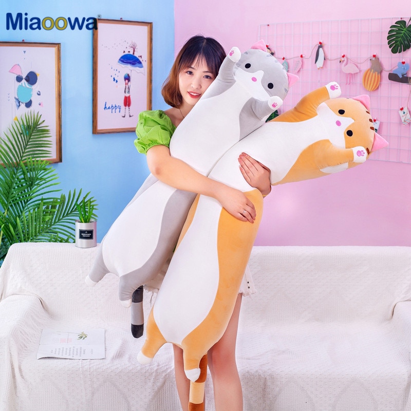 Long Cat Pillow Decorative Plush
