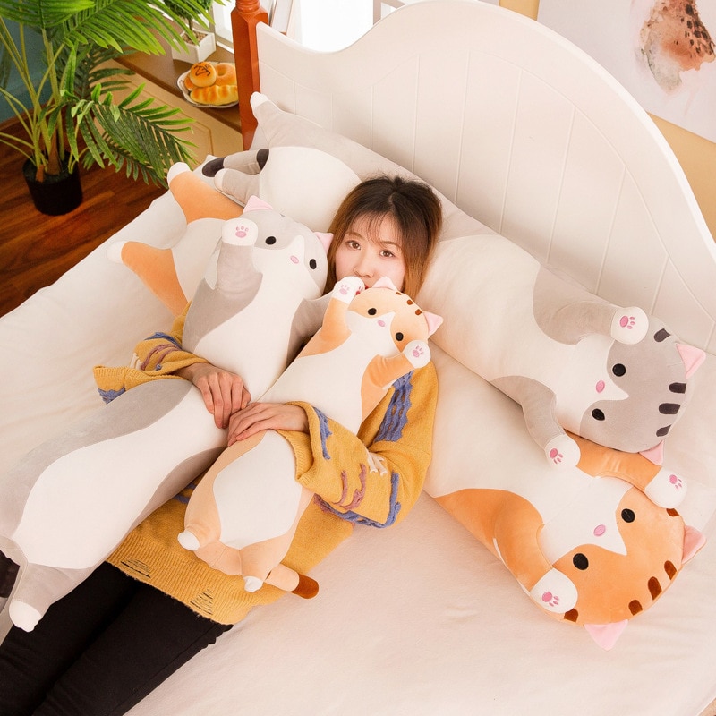 Long Cat Pillow Decorative Plush