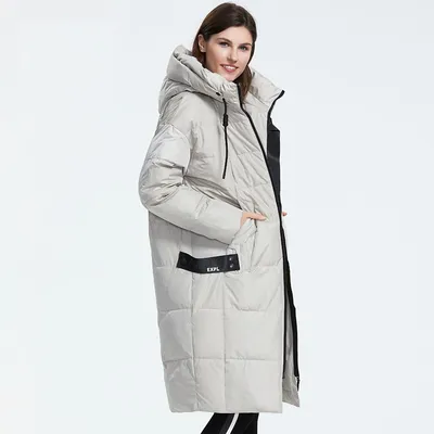 Long Down Jacket With Hood