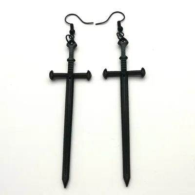 Long Gothic Dangle Sword Earrings Long Gothic Dangle Sword Earrings