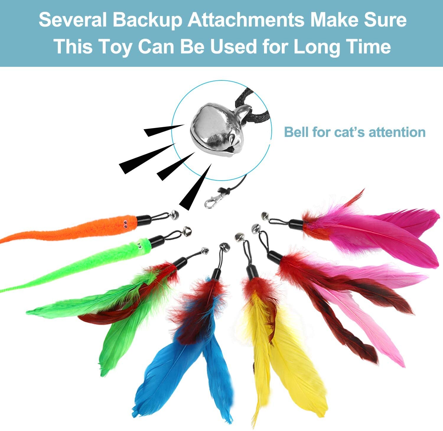 Long Handle Feather Cat Tickler (11 pcs)