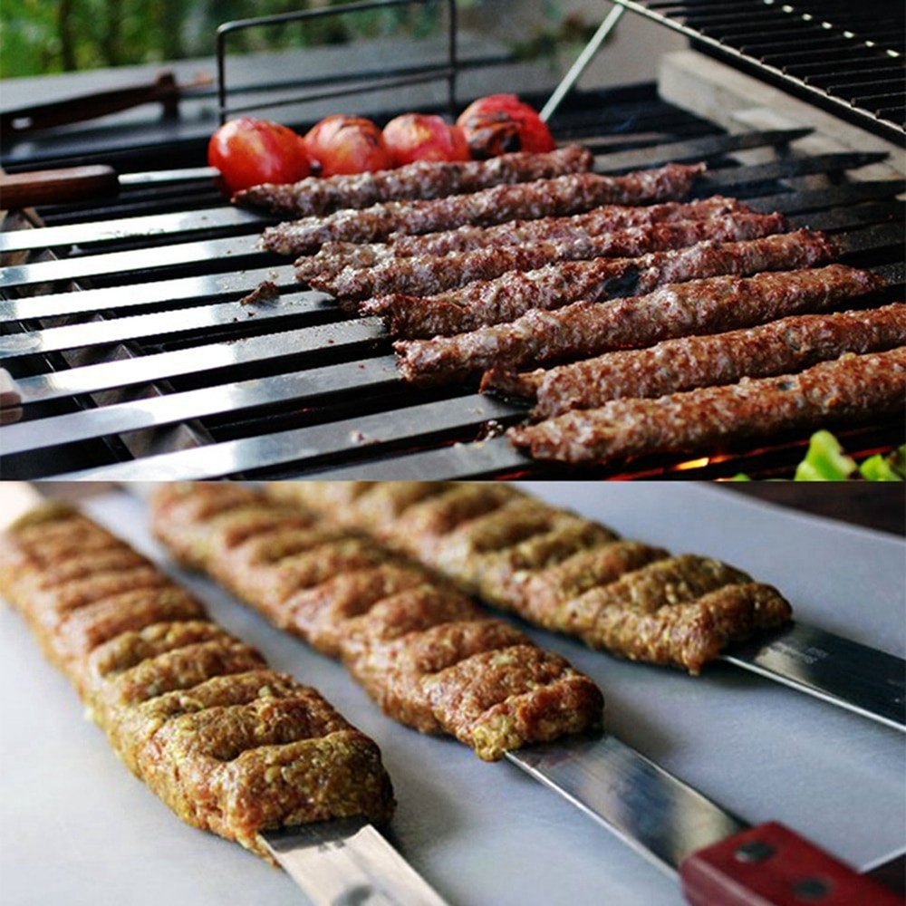 Long Handle Flat Kebab Skewers (5 pcs)