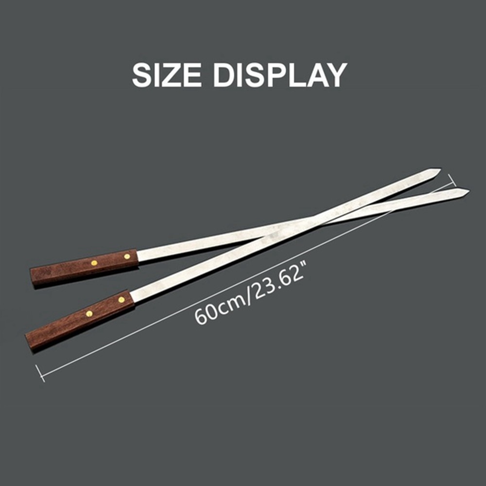 Long Handle Flat Kebab Skewers (5 pcs) Long Handle Flat Kebab Skewers (5 pcs)
