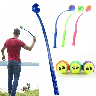 Long Handle Manual Pet Ball Thrower with Ball Long Handle Manual Pet Ball Thrower with Ball