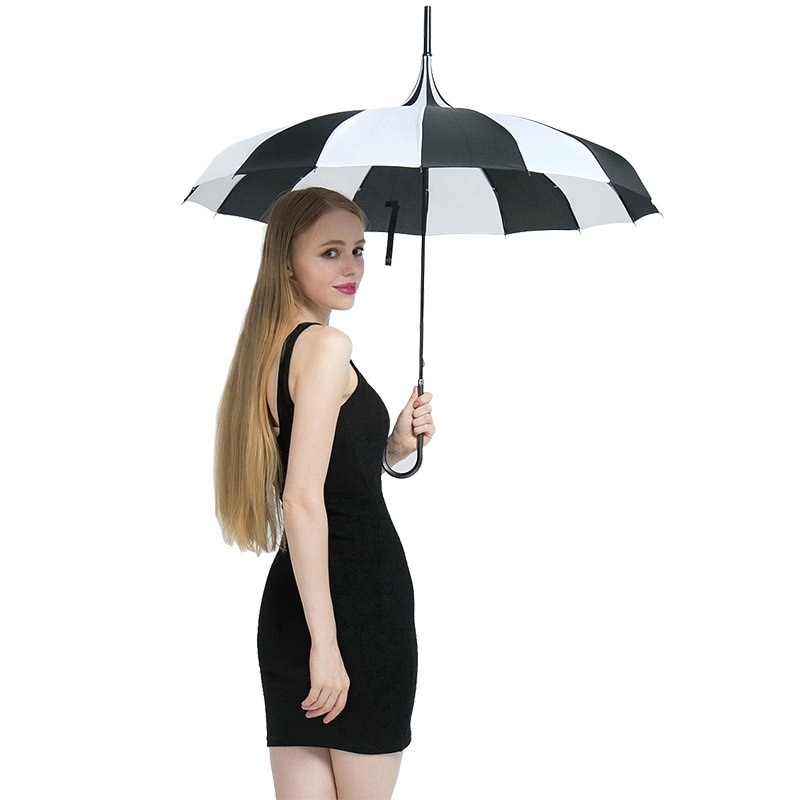 Long Handle Striped Pagoda Umbrella Long Handle Striped Pagoda Umbrella