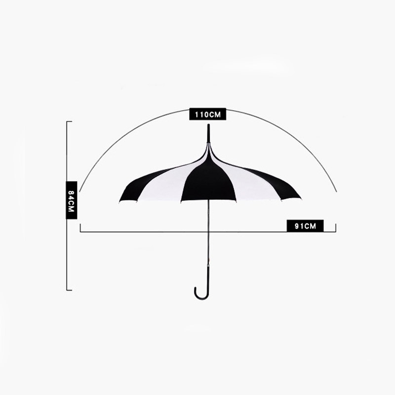 Long Handle Striped Pagoda Umbrella Long Handle Striped Pagoda Umbrella