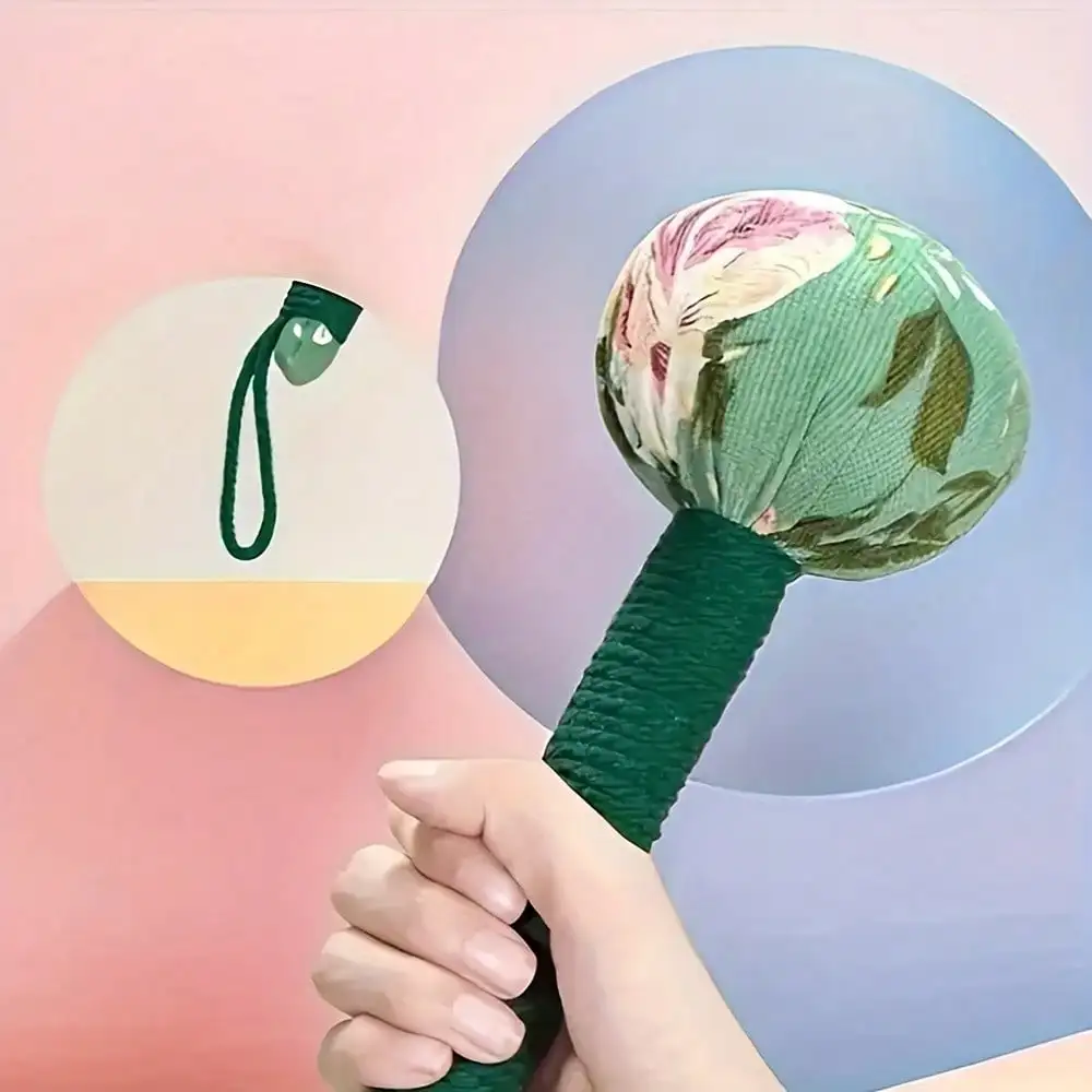 Long-Handled Wormwood Massage Hammer for Lymphatic Drainage – Manual Full Body and Back Relief, Stress Reduction, Nylon