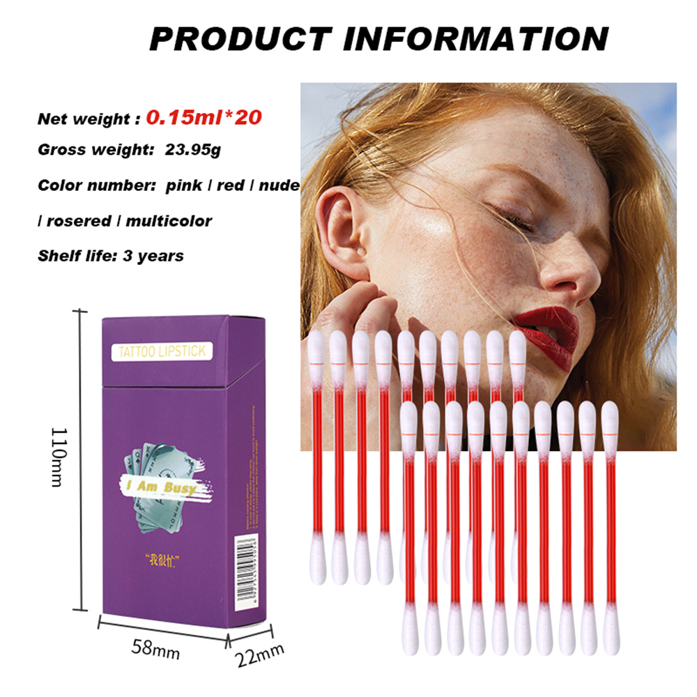 Long Lasting Cotton Bud Lipsticks (20 Pcs) Long Lasting Cotton Bud Lipsticks (20 Pcs)