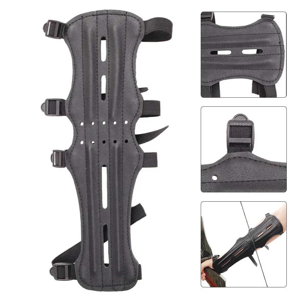 Long Leather Armguard Bow And Arrow Equipment Archery Supplies Lengthened Arm Guard With Holes Leather 30x13cm