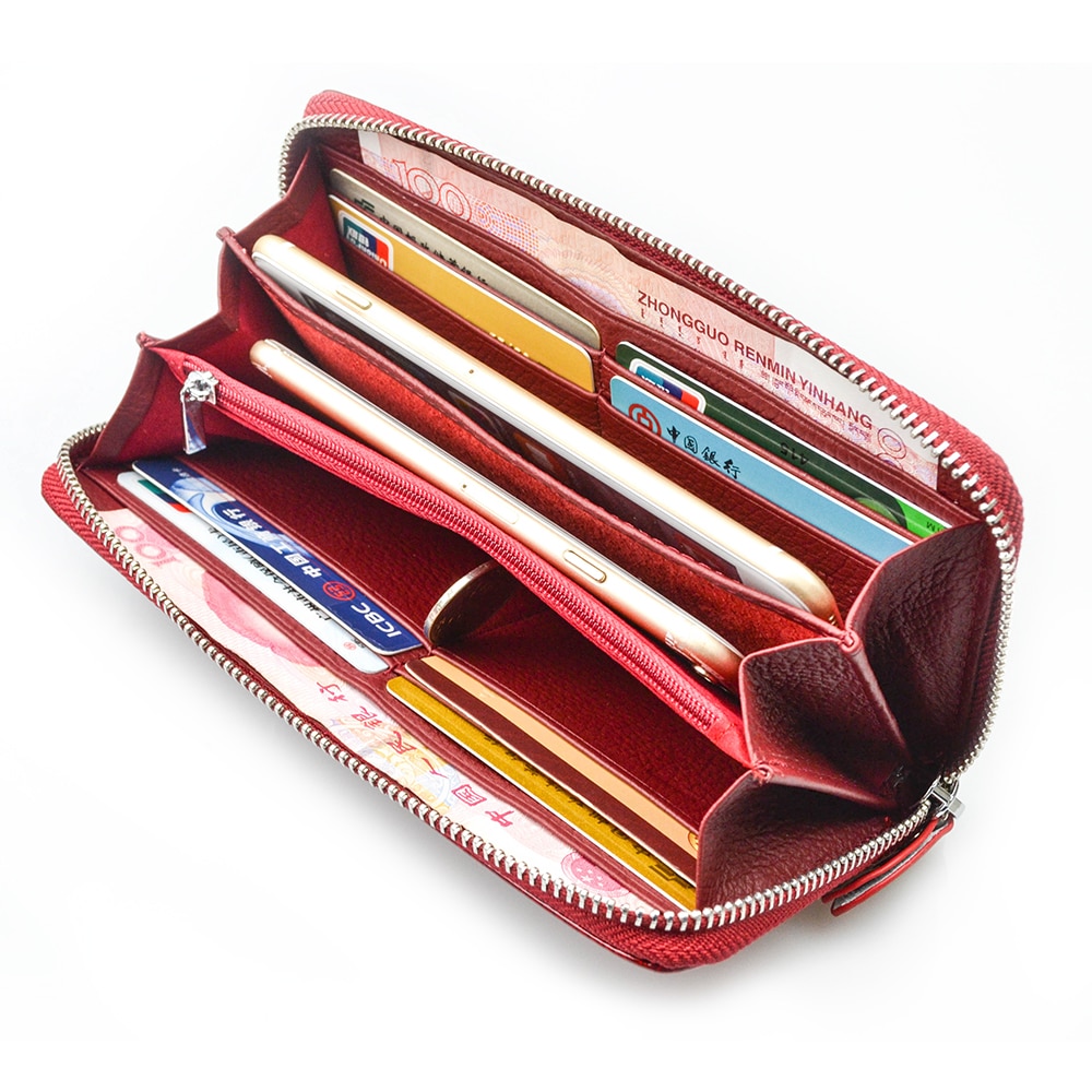 Long Leather Wallet With Coin Pocket Long Leather Wallet With Coin Pocket