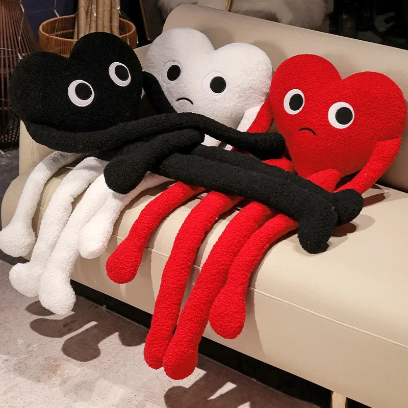 Long Legs Love Heart Shape Pillow Cute Stuffed Red Black White Heart Pillow Soft Plush Toys Lover Friends Festival Long Legs Love Heart Shape Pillow Cute Stuffed Red Black White Heart Pillow Soft Plush Toys Lover Friends Festival