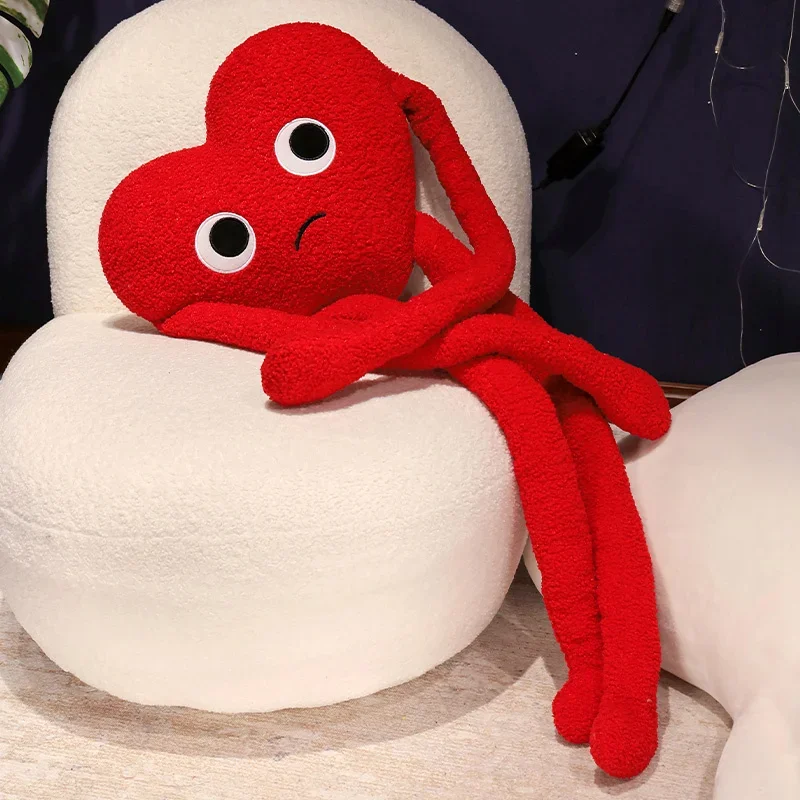 Long Legs Love Heart Shape Pillow Cute Stuffed Red Black White Heart Pillow Soft Plush Toys Lover Friends Festival