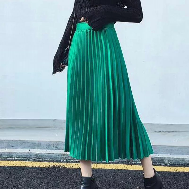 Long Pleated Skirt Formal Wear